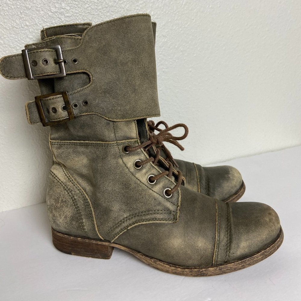 Matisse Distressed Leather Ankle Boots Harley Moto Boots